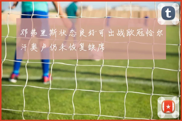 邓弗里斯状态良好可出战欧冠恰尔汗奥卢仍未恢复缺席